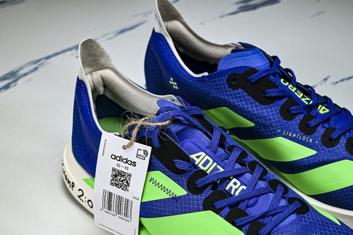 JP9271 ADIZERO ADIOS 4 M LOW-CUT RUNNING SHOES NAVY BLUE/GREEN/WHITE