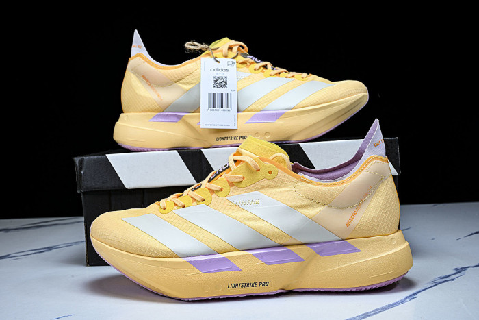 KI3467 ADIZERO ADIOS PRO 4 ICE TANGERINE/ICE GOLD METALLIC/BLISS LILAC