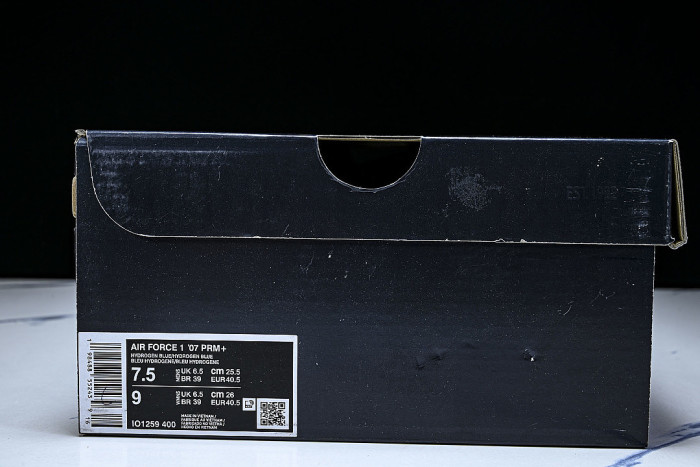 IO1259-400 AIR FORCE 1 LOW 07 PRM HYDROGEN BLUE/METALLIC SILVER