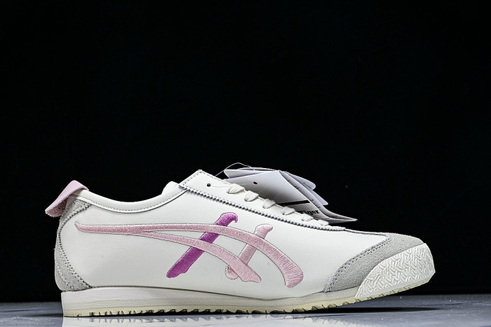 1183C320-103 MEXICO 66 RETRO CASUAL SHOES WHITE/PINK/GREY