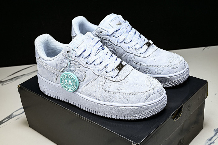 IO1259-400 AIR FORCE 1 LOW 07 PRM HYDROGEN BLUE/METALLIC SILVER