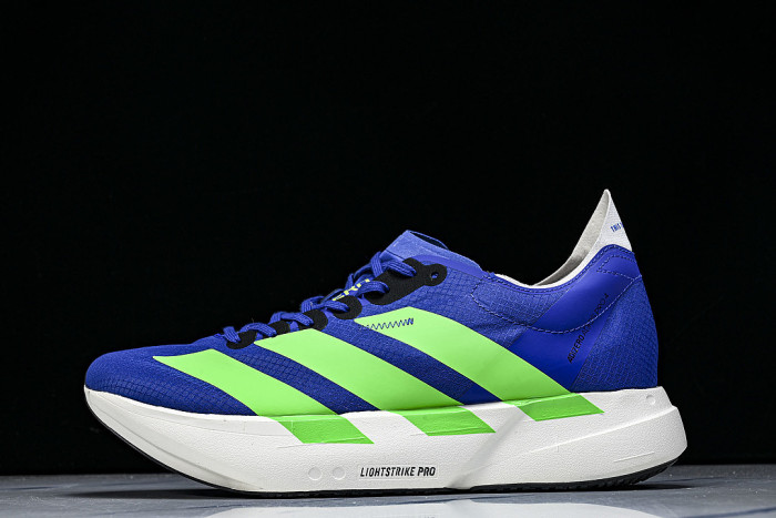JP9271 ADIZERO ADIOS 4 M LOW-CUT RUNNING SHOES NAVY BLUE/GREEN/WHITE