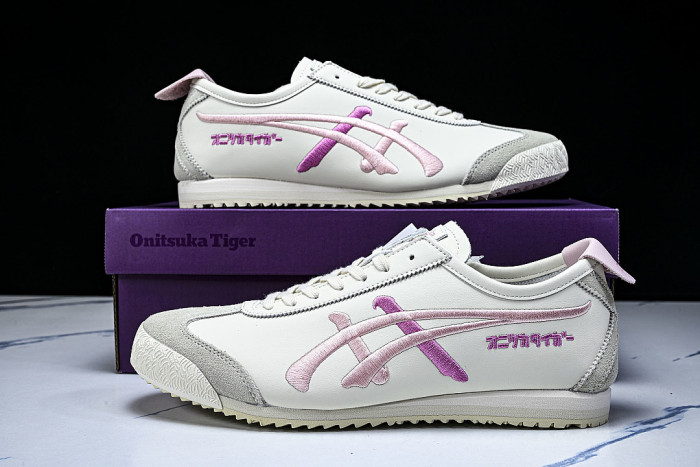 1183C320-103 MEXICO 66 RETRO CASUAL SHOES WHITE/PINK/GREY