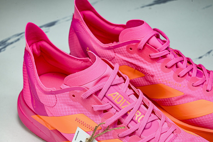 KJ3062 ADIZERO ADIOS 4 M LOW-CUT RUNNING SHOES PINK/ORANGE/PINK