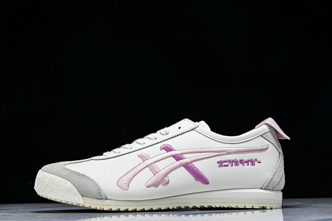1183C320-103 MEXICO 66 RETRO CASUAL SHOES WHITE/PINK/GREY