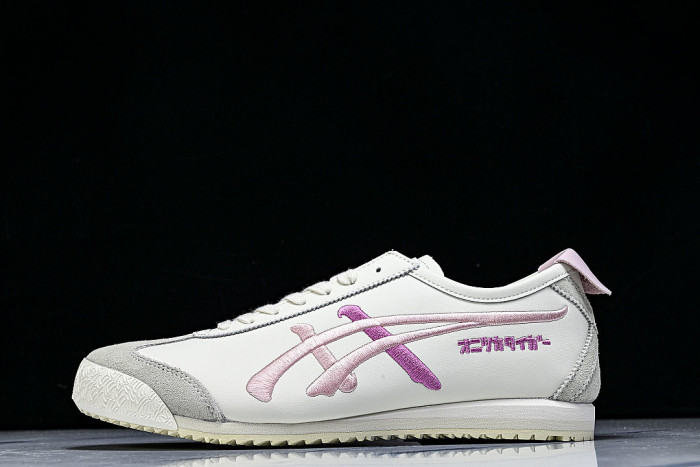 1183C320-103 MEXICO 66 RETRO CASUAL SHOES WHITE/PINK/GREY