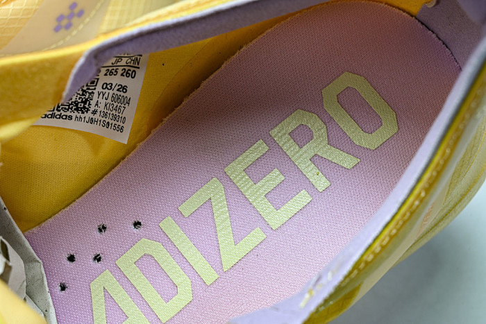KI3467 ADIZERO ADIOS PRO 4 ICE TANGERINE/ICE GOLD METALLIC/BLISS LILAC