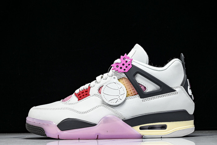 JA1135-100 AIR JORDAN 4 AJ4 BASKETBALL SHOES PINK/WHITE/BLACK
