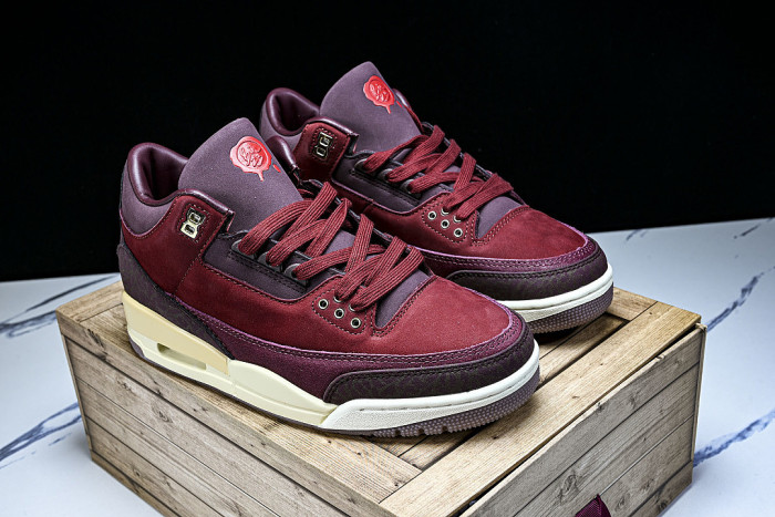 IO7744-600 AIR JORDAN 3 BIN 23 AJ3 RETRO LOW TOP BASKETBALL SHOES WINE RED/CLARET RED
