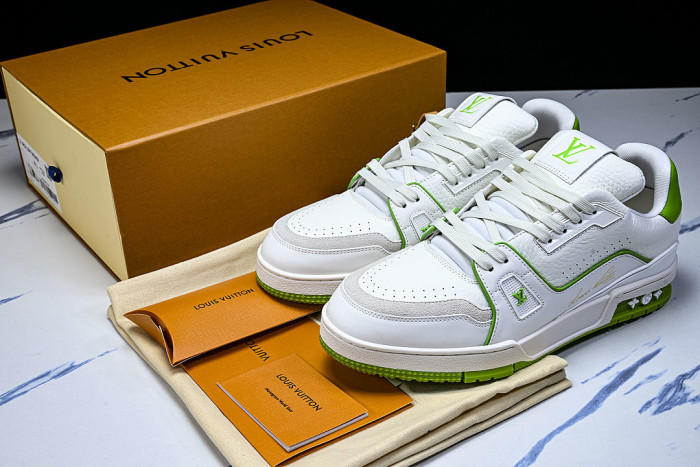 MEN'S SHOES TRAINER CASUAL SPORTS SHOES DARK GREEN/WHITE