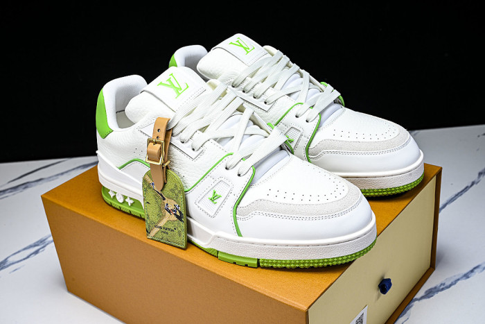 MEN'S SHOES TRAINER CASUAL SPORTS SHOES DARK GREEN/WHITE