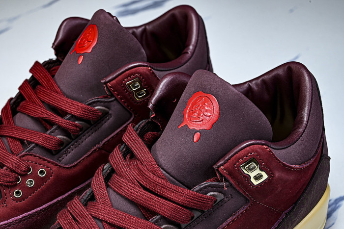IO7744-600 AIR JORDAN 3 BIN 23 AJ3 RETRO LOW TOP BASKETBALL SHOES WINE RED/CLARET RED