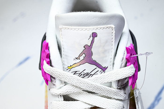 JA1135-100 AIR JORDAN 4 AJ4 BASKETBALL SHOES PINK/WHITE/BLACK