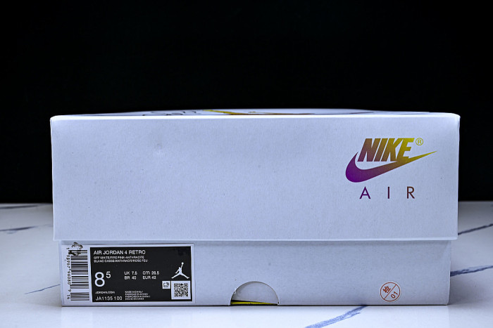 JA1135-100 AIR JORDAN 4 AJ4 BASKETBALL SHOES PINK/WHITE/BLACK