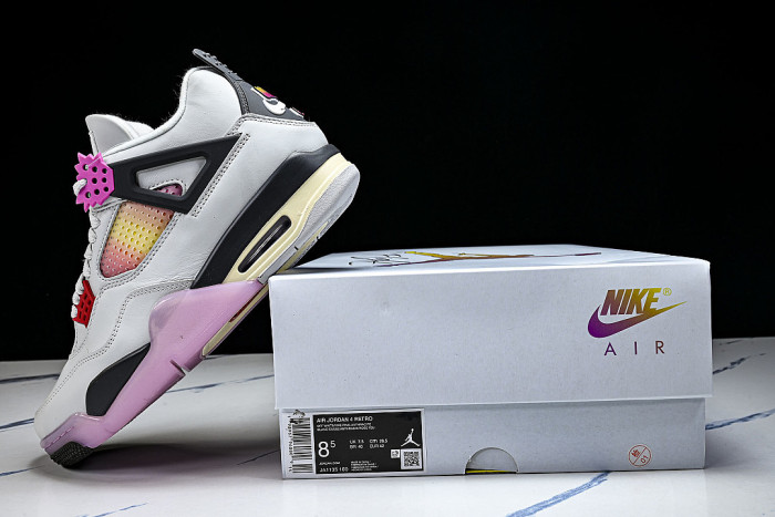 JA1135-100 AIR JORDAN 4 AJ4 BASKETBALL SHOES PINK/WHITE/BLACK