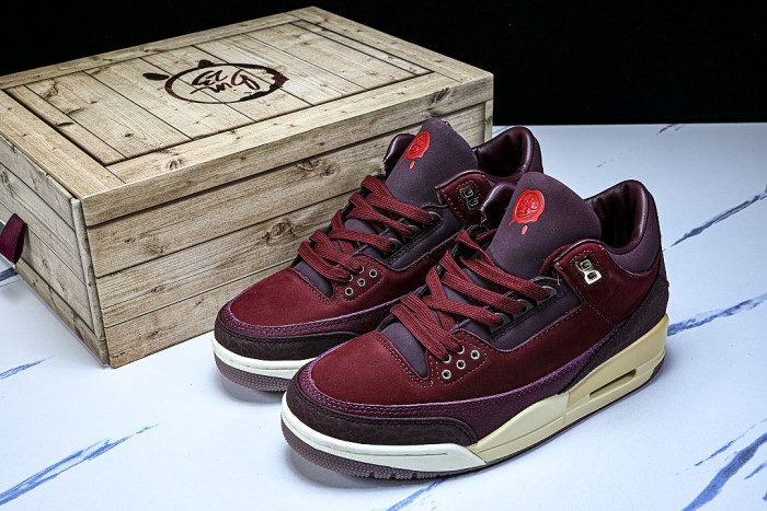IO7744-600 AIR JORDAN 3 BIN 23 AJ3 RETRO LOW TOP BASKETBALL SHOES WINE RED/CLARET RED