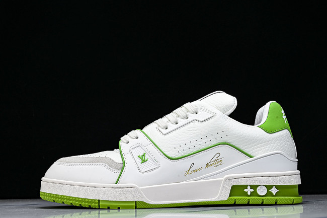 MEN'S SHOES TRAINER CASUAL SPORTS SHOES DARK GREEN/WHITE