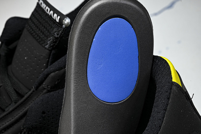 487471-070 JORDAN 14 RETRO BLACK/VIBRANT YELLOW-WHITE