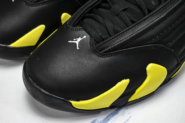 487471-070 JORDAN 14 RETRO BLACK/VIBRANT YELLOW-WHITE
