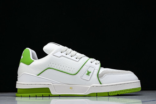 MEN'S SHOES TRAINER CASUAL SPORTS SHOES DARK GREEN/WHITE