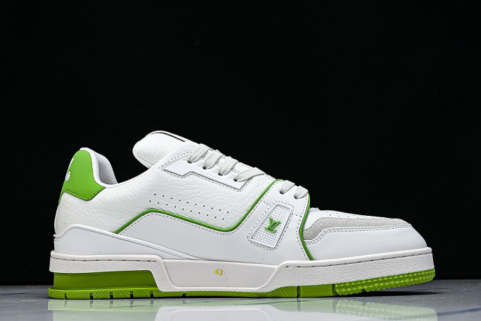 MEN'S SHOES TRAINER CASUAL SPORTS SHOES DARK GREEN/WHITE