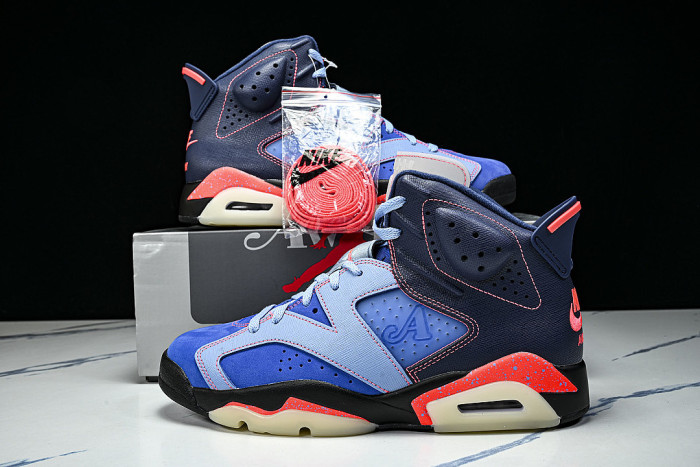 IQ5706-400 AIR JORDAN 6 AJ6 DENIM BLUE/NAVY BLUE/RED