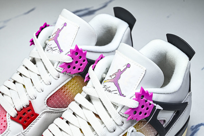JA1135-100 AIR JORDAN 4 AJ4 BASKETBALL SHOES PINK/WHITE/BLACK