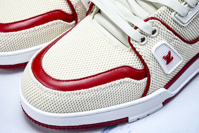 MEN'S SHOES TRAINER CASUAL SPORTS SHOES RED/BEIGE