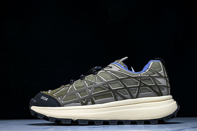 B31 MEN'S MESH FABRIC PATTERN SPORTS SHOES ARMY GREEN/BEIGE