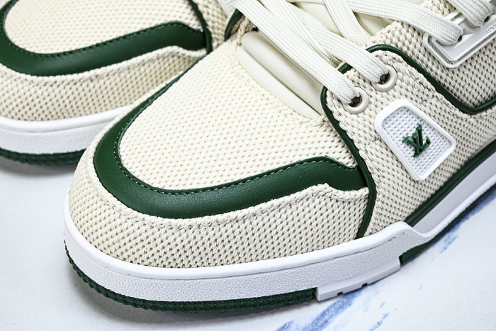 MEN'S SHOES TRAINER CASUAL SPORTS SHOES DARK GREEN/BEIGE