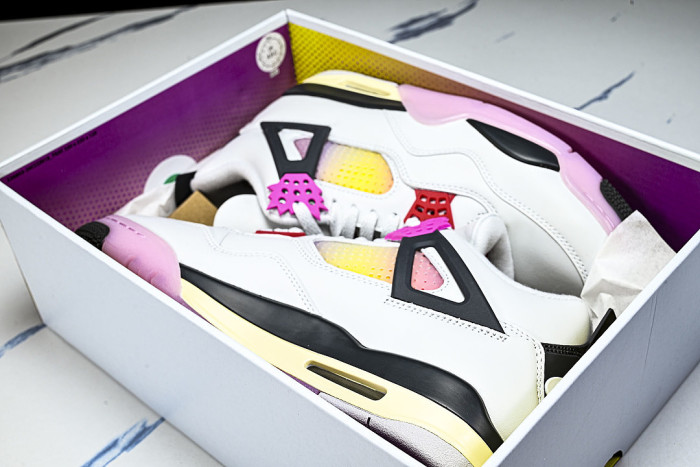 JA1135-100 AIR JORDAN 4 AJ4 MEN'S BASKETBALL SHOES PINK/WHITE/YELLOW