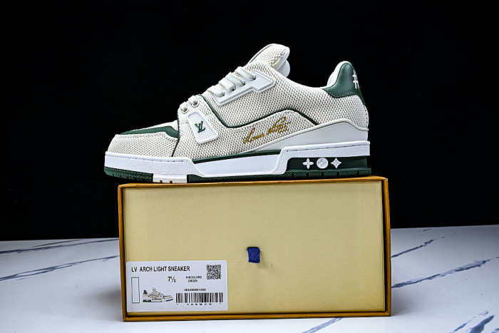 MEN'S SHOES TRAINER CASUAL SPORTS SHOES DARK GREEN/BEIGE