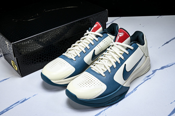IZ1852-100 ZOOM KOBE 5 PROTRO MEN'S PRACTICAL BASKETBALL SHOES NAVY BLUE/WHITE