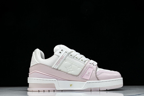1AGZCN WOMEN 'S SHOES TRAINER SPORTY LACE UP CASUAL SNEAKERS LIGHT PINK/WHITE
