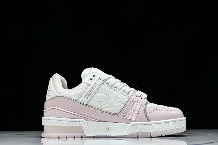1AGZCN WOMEN 'S SHOES TRAINER SPORTY LACE UP CASUAL SNEAKERS LIGHT PINK/WHITE