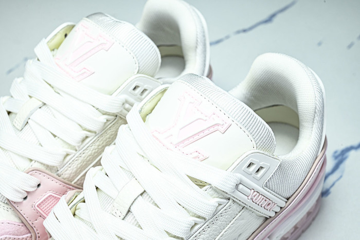 1AGZCN WOMEN 'S SHOES TRAINER SPORTY LACE UP CASUAL SNEAKERS LIGHT PINK/WHITE