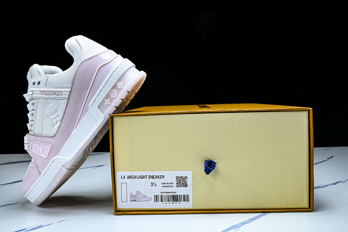 1AGZCN WOMEN 'S SHOES TRAINER SPORTY LACE UP CASUAL SNEAKERS LIGHT PINK/WHITE
