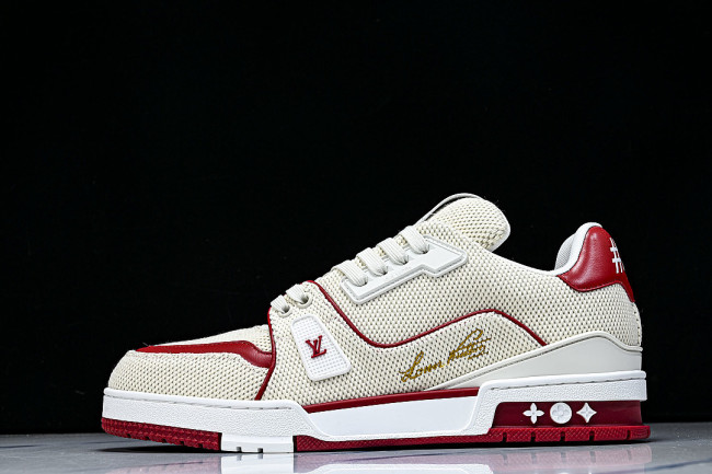 MEN'S SHOES TRAINER CASUAL SPORTS SHOES RED/BEIGE