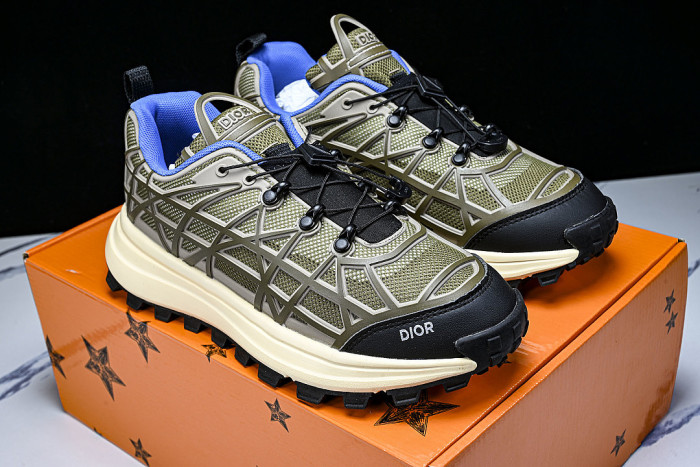 B31 MEN'S MESH FABRIC PATTERN SPORTS SHOES ARMY GREEN/BEIGE