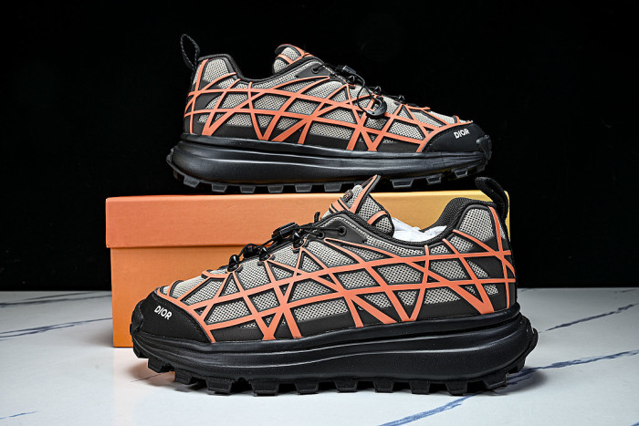 B31 MEN'S MESH FABRIC PATTERN SPORTS SHOES ORANGE/LIGHT GRAY