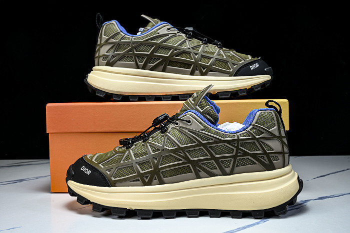 B31 MEN'S MESH FABRIC PATTERN SPORTS SHOES ARMY GREEN/BEIGE