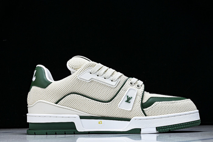 MEN'S SHOES TRAINER CASUAL SPORTS SHOES DARK GREEN/BEIGE