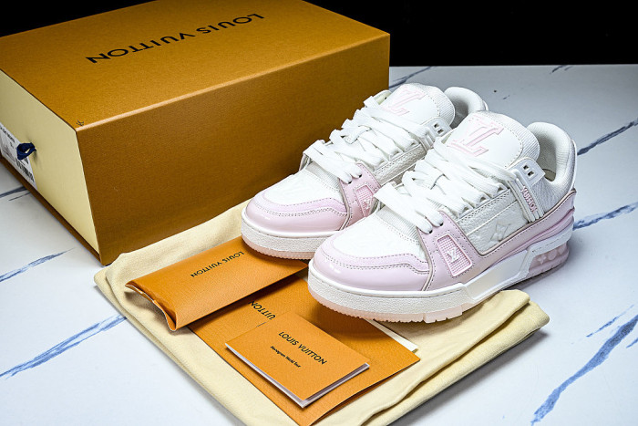 1AGZCN WOMEN 'S SHOES TRAINER SPORTY LACE UP CASUAL SNEAKERS LIGHT PINK/WHITE