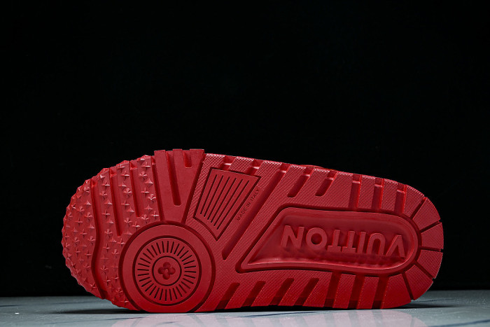 1ACN1K LEATHER CASUAL LOW TOP SPORTS SHOES FOR BOTH MEN AND WOMEN RED/REDNESS