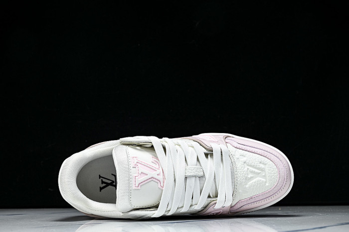 1AGZCN WOMEN 'S SHOES TRAINER SPORTY LACE UP CASUAL SNEAKERS LIGHT PINK/WHITE