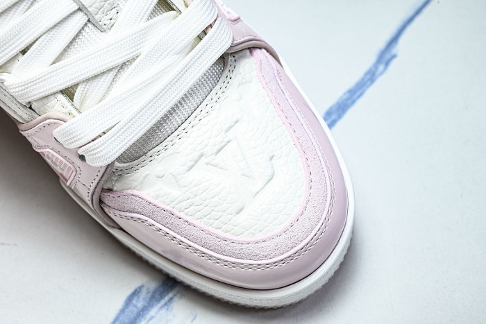 1AGZCN WOMEN 'S SHOES TRAINER SPORTY LACE UP CASUAL SNEAKERS LIGHT PINK/WHITE