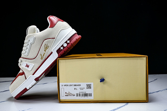 MEN'S SHOES TRAINER CASUAL SPORTS SHOES RED/BEIGE