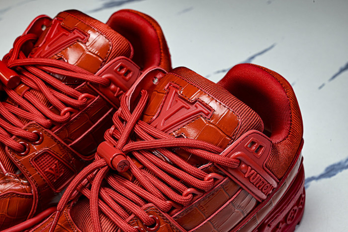 1ACN1K LEATHER CASUAL LOW TOP SPORTS SHOES FOR BOTH MEN AND WOMEN RED/REDNESS
