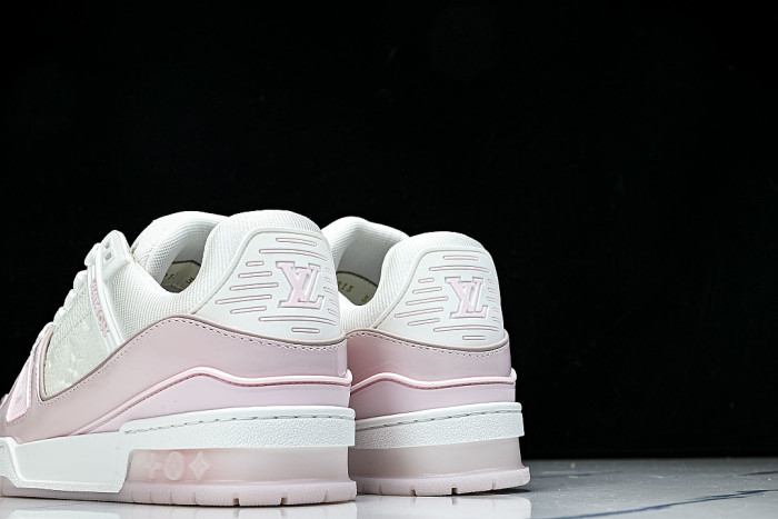 1AGZCN WOMEN 'S SHOES TRAINER SPORTY LACE UP CASUAL SNEAKERS LIGHT PINK/WHITE