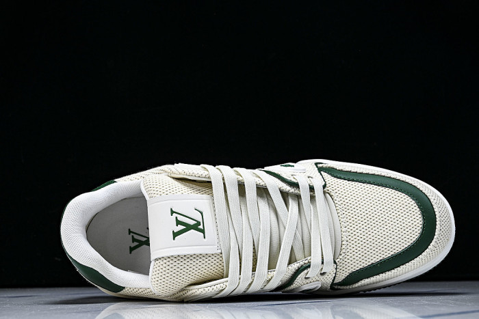 MEN'S SHOES TRAINER CASUAL SPORTS SHOES DARK GREEN/BEIGE